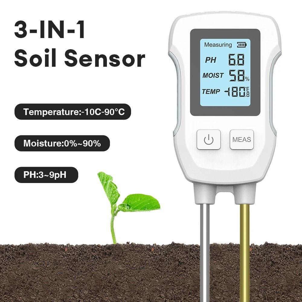 Digital Display PH/Moisture/Temperature Meter 3 In 1 Soil Thermometer Soil Tester  Potted Planting