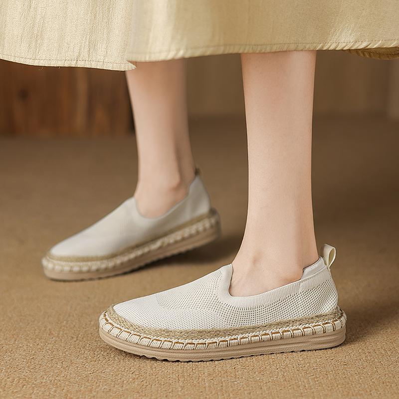 CRLAYDK Classic Loafers for Women Slip On Espadrilles Knit Dressy Casual Lightweight Shoes Ladies Walking Travel Soft Flats