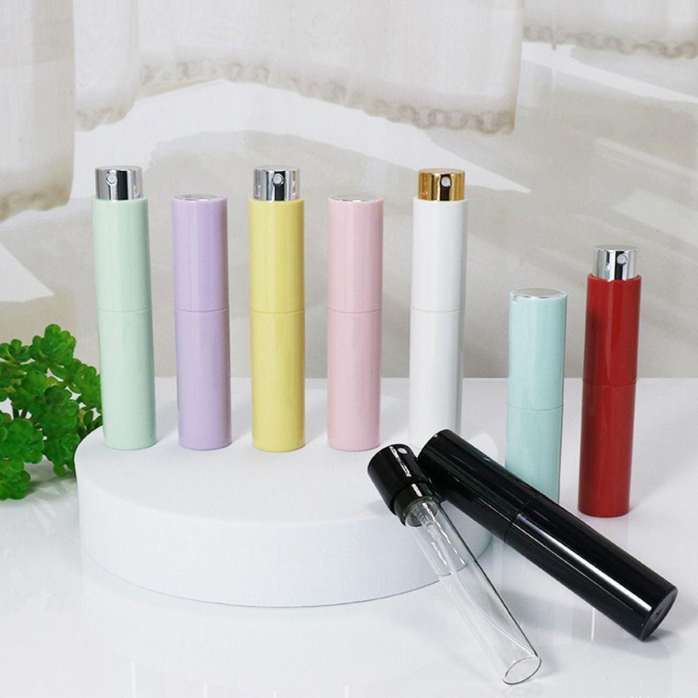 Portable 10ml Mini Perfume Bottle Refillable Essential Oil Alcohol Spray Rotating Bottle Empty Cosmetic Containers
