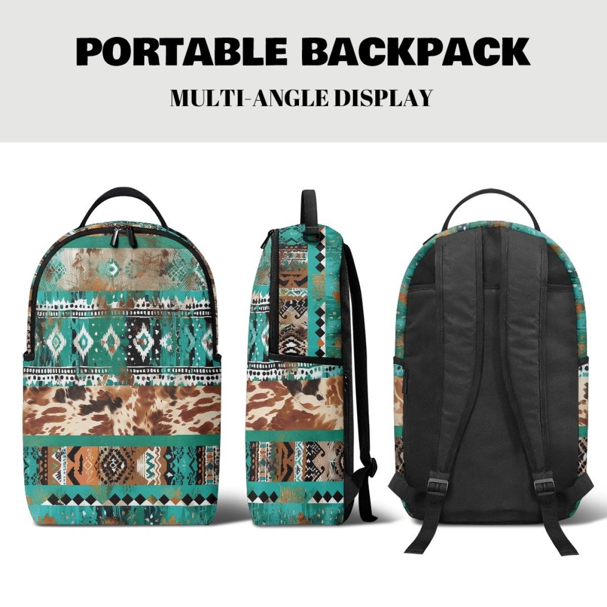 International Station Pod Pattern Custom Backpack Retro Ethnic Style Minimum Order Travel Commemorative Bag