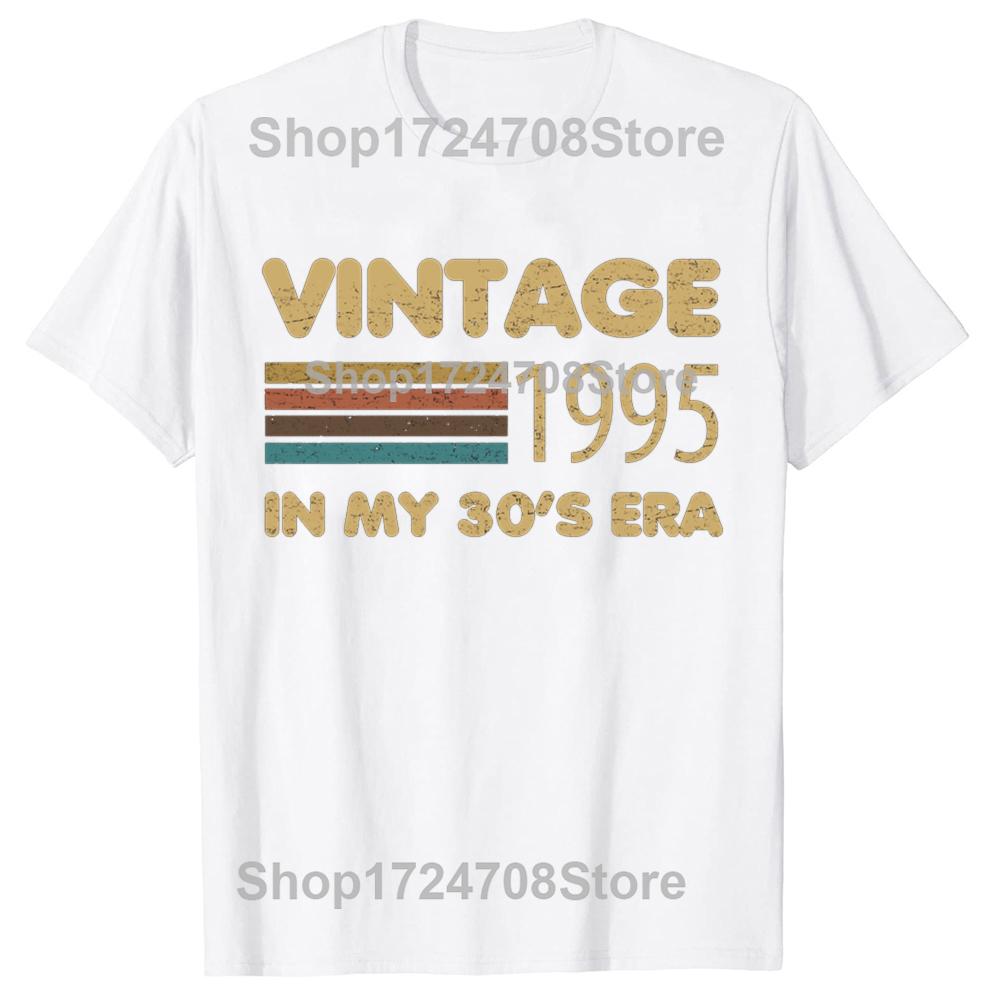 Funny Vintage 1995 30s Era Graphic T-shirts Men Women's Fashion Casual Tshirt 100% Cotton Loose Oversized T Shirt