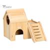 Hamster Platform Villa Double Layer Harmless Pet Toy Solid Wood Dwarf Hamsters House Climbing Play Hut Chews for Home