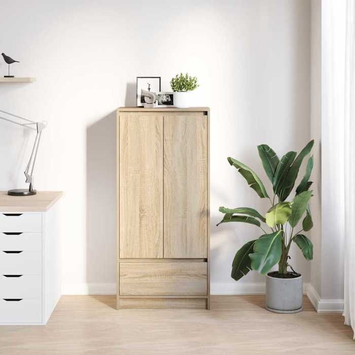 VidaXL Armoire tiroir chêne sonoma 55,5x34x119,5 cm bois d'ingénierie, armoire de rangement, buffet haut, armoire de 861645