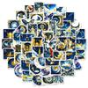 56 Fantasy Starry Sky Blue And Gold Stickers Universe Steampunk Style Creative Retro Fantasy Decorative Stickers