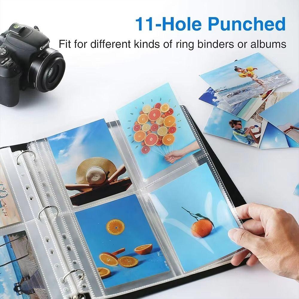 11-Hole Photo Album Pages A4 Photocards Sleeves Binder Refill Inner Page