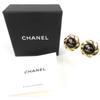 Great CHANEL Earring gold Women A22A Used