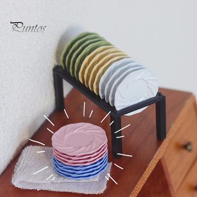 4Pcs Dollhouse Dish Fine Workmanship Miniature Plate Kitchen Serving Dish for Dollhouse Accessories