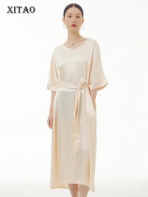 Vestido Casual da Moda com Laço Temperamento Mulheres WMD6962
