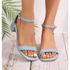 Women Sandals Summer Sandals Fashion Square Low Ladies Elegant Dress High Heels Sandal Shoes Outdoor Casual Slides Women Sandal