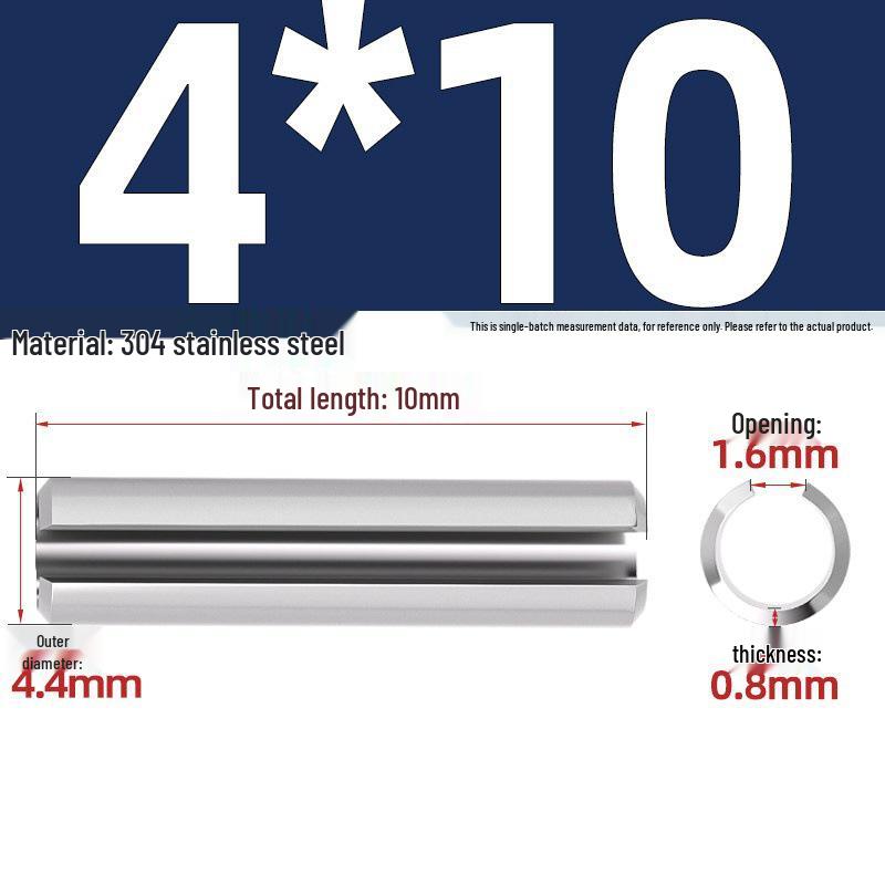 304 Stainless Steel Slotted Spring Pin, Cylindrical Shaft Pin, Locating and Hollow Pin (M5-M12)