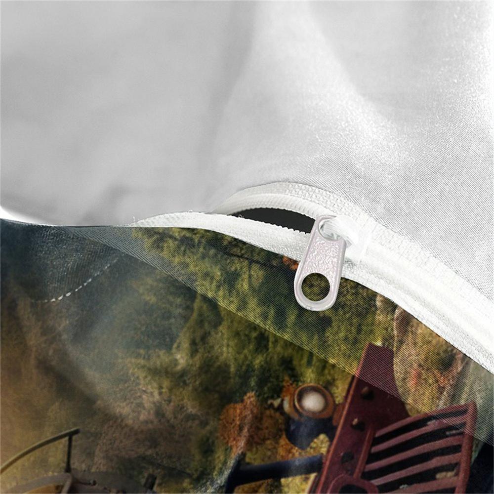 3D Dampflok Zug Bettbezug Set mit Kissenbezügen 2/3-teiliges Polyester Bettwäscheset Ohne Bettdecke - Digitaldruck