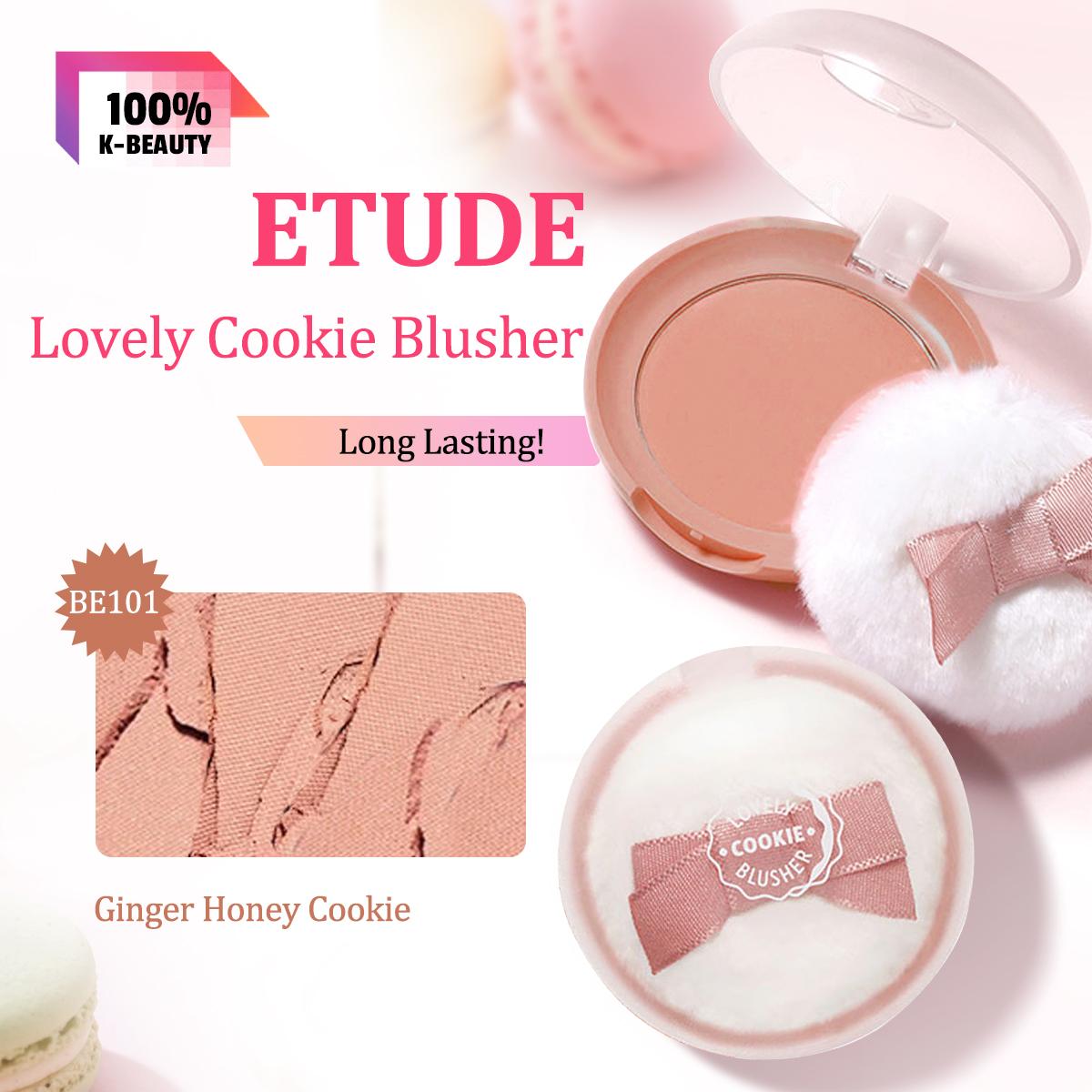 ETUDE Lovely Cookie Blusher BE101/OR201/OR202/PK002, Light Adhesion, Daily Matching Shades, Soft Makeup Effect, Korean Cosmetics, Korean Makeup BE101 Ginger Honey Cookie