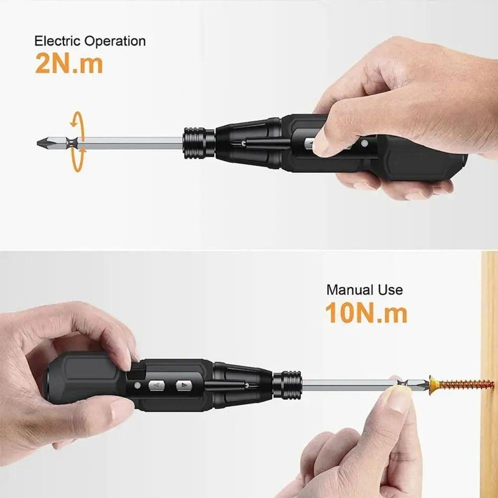 Anti-Slip Handle Cordless Screwdriver LED Lights Power Screw Driver  Household Use