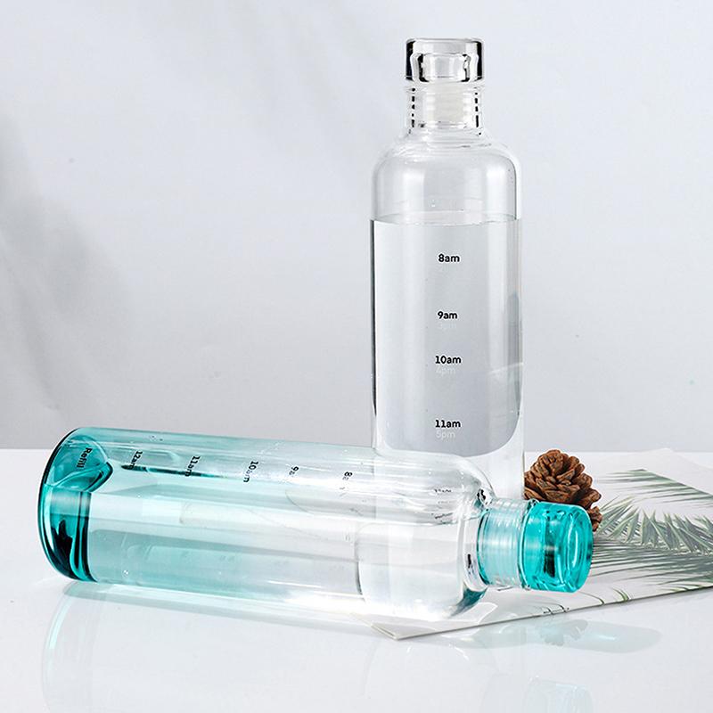 Newest Water Cup Sport Water Bottle With Time Scale Couple Plastic Portable Water Container Anti-Drop Outdoor Water Bottle