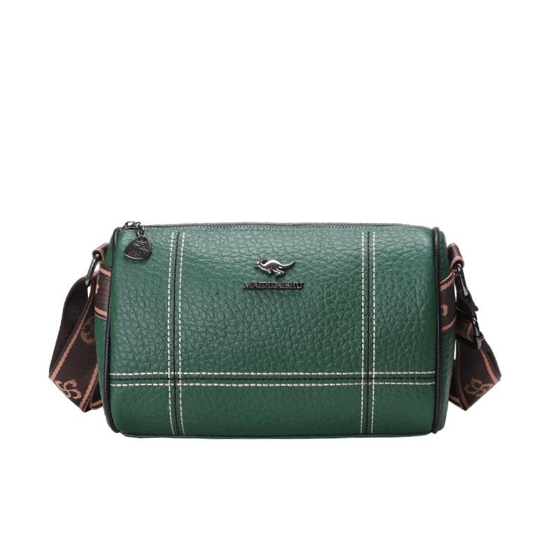 New women's bag wide shoulder strap retro soft leather pillow bag fashionable large capacity shoulder messenger bag