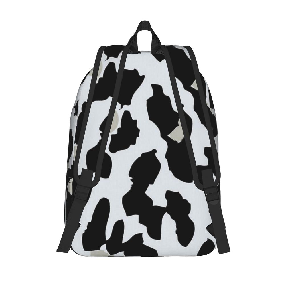 Chic Snow Leopard Print Backpack for Men Women Cool Student Hiking Travel Daypack  Laptop Canvas Bags Outdoor