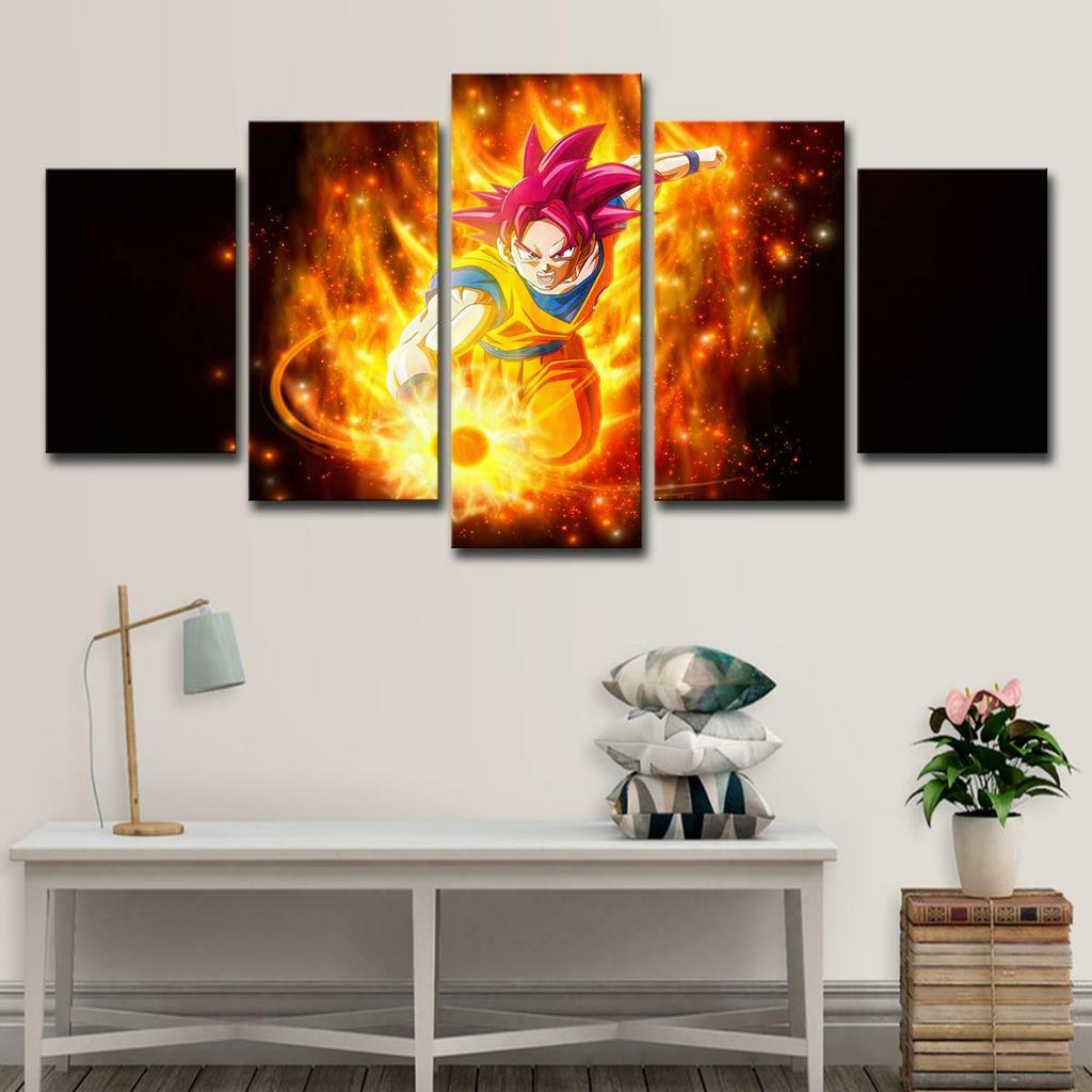 No Framed Canvas 5Pcs Gift Ultra Instinct Japan Anime Wall Art Posters Pictures Paintings Home Decor for Living Room Decoration