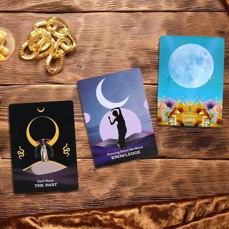 Moonology Messages Tarot 48Pcs Clear Printed Tarot Cards Oracle Deck English Version Wiccan Supplies for Party Game