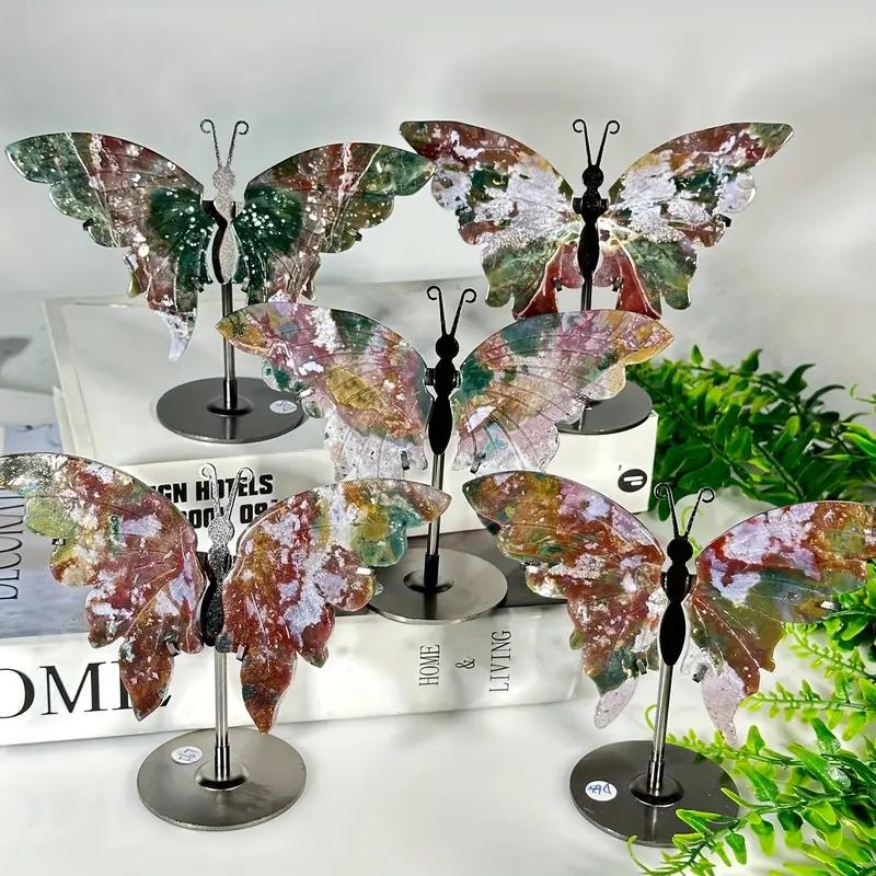 

1pair Natural Crystal Butterfly Wings For Home Decoration Christmas Holiday Gift Romantic Gift Office And Home Decoration