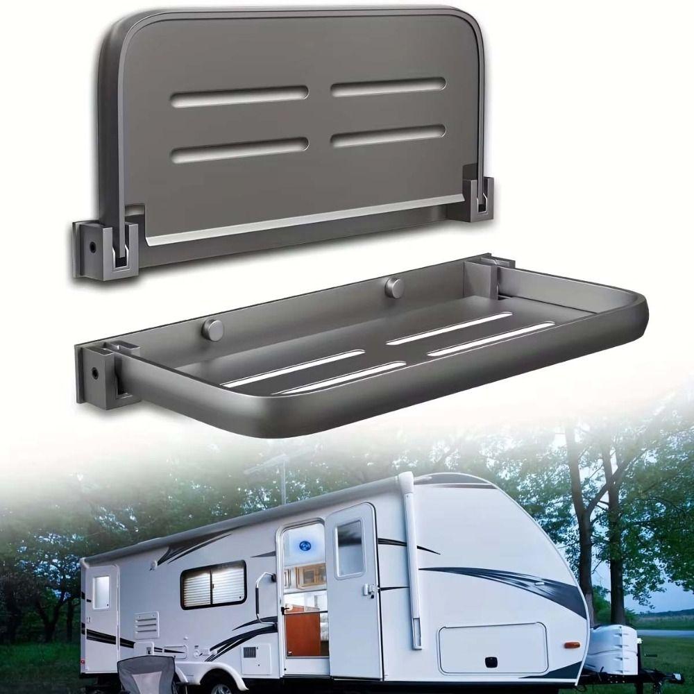 Drop-down Car Storage Box Foldable Save Space RV Storage Rack Large Capacity Aluminum Camper Storage Racks For RVs and Campers