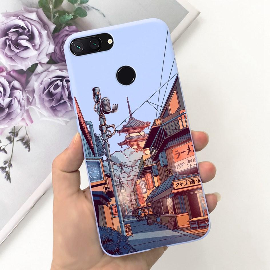 Für Xiaomi Mi 8 Lite Hülle 6,26" Mode Landschaft Mädchen Bumper Weiche Silikon Handyhülle Für Xiomi Mi 8 Lite Funda Mi8Lite Tasche