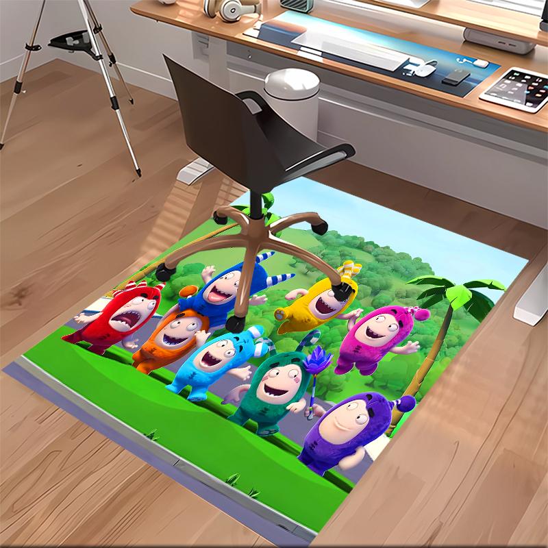 1pz Tappeto Area con Stampa Oddbods - Morbido, Lavabile, Antiscivolo, Tappeto Decorativo da Interno per Sedie da Ufficio, Soggiorno, Ufficio in Casa