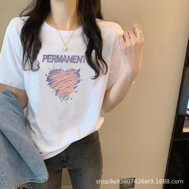 

Дизайнерская нишевая футболка из чистого хлопка черного цвета, женская, с коротким рукавом, лето 2025, новая, для влюбленной пары, с принтом на груди и плече M белый