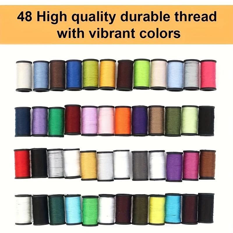 Set de instrumente pentru croitoreasă, Acasă și călătorie, Set de cusut - Portabil, Accesorii de tricotat, Geantă de depozitare neagră, Ață colorată, Ac de mașină de cusut