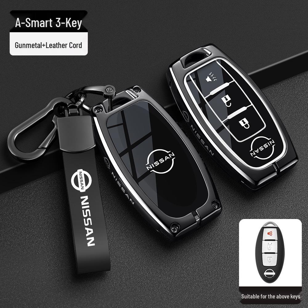 Nissan Schlüsseltasche Abdeckung: Passt für neue Sylphy, Teana, Tiida, Qashqai, X-Trail, Bluebird Modelle, Inklusive Schlüsselanhänger für Männer