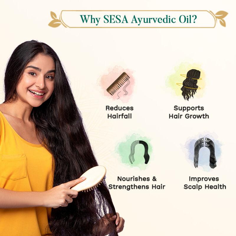 SESA Ayurvedic Hair Oil For Hair Fall Control & Growth With Bhringraj And 17 Herbs 5 Oils 90ml Pack Of 1