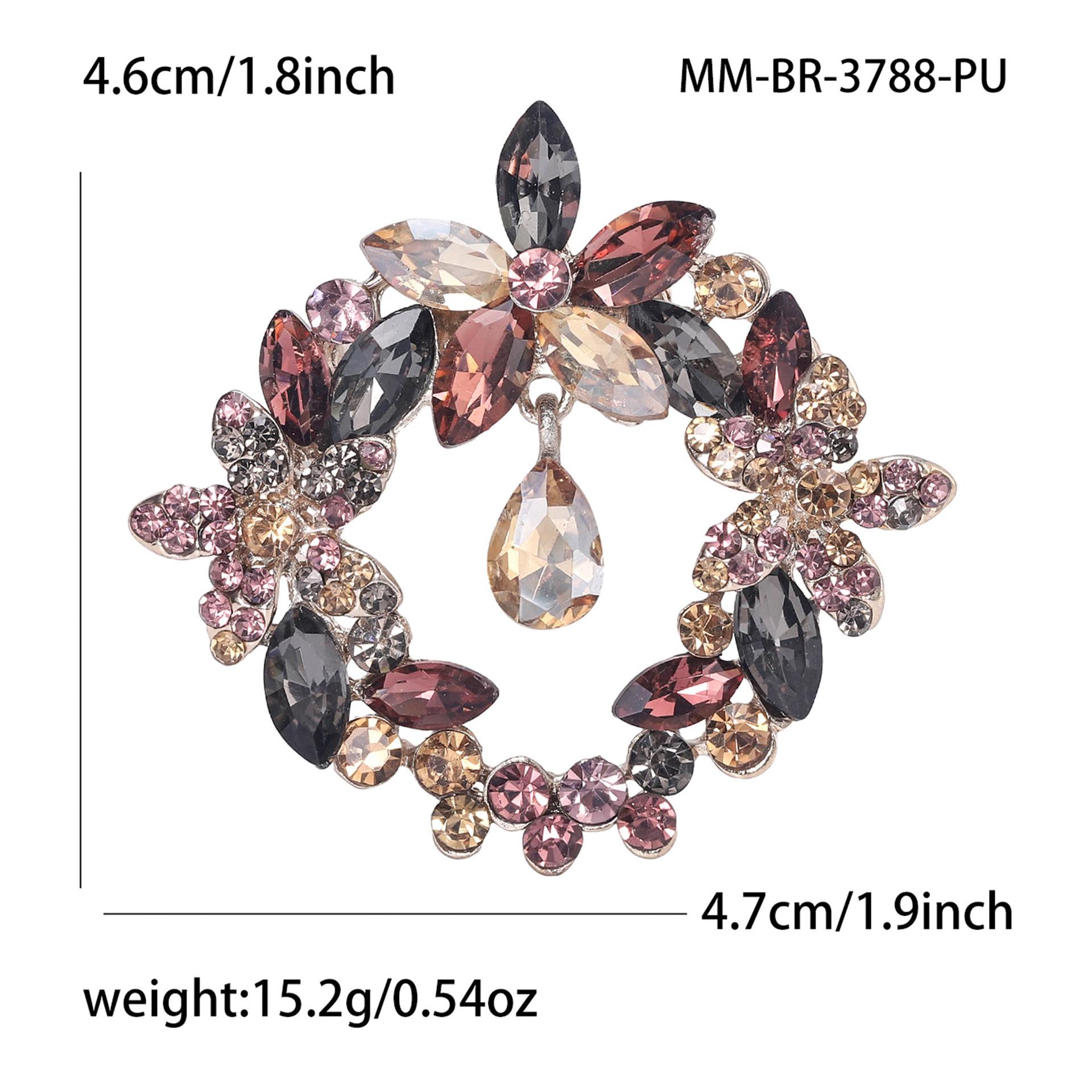 

Брошь-венок из кристаллов в корейском стиле для пальто и костюмов фиолетовый