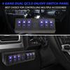 For Cars Vehicles Yacht Double QC3.0 Waterproof 6+1 Gang Rocker Switch Box 12-24V 20A Switch Panel Universal