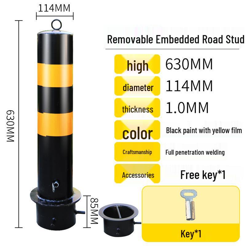 Reflective Steel Anti-Collision Parking Post with Lock