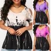 Plus Women Size Tshirt Cold Shoulder Tops Summer Blouse Casual Loose Shirts