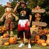 Men's Loose Fit Halloween Print Cargo Shorts with Large Pockets