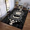Vintage Black Moon and Sun Pattern Rug with Celestial Design Suitable for use as an anti-slip for living room bedroom sofas