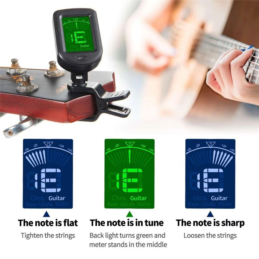 Clip On String Instruments Tuner Digital Instrument Tuner for Ukulele Bass Violin Banjo