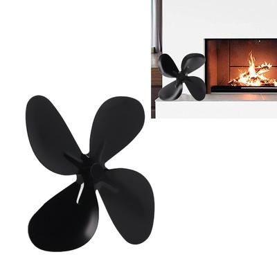 Aluminum Alloy Stove Fan Blades High Temperature Resistant 4 Blades Heat Powered Fan High Performance Black Fireplace Fan Blades