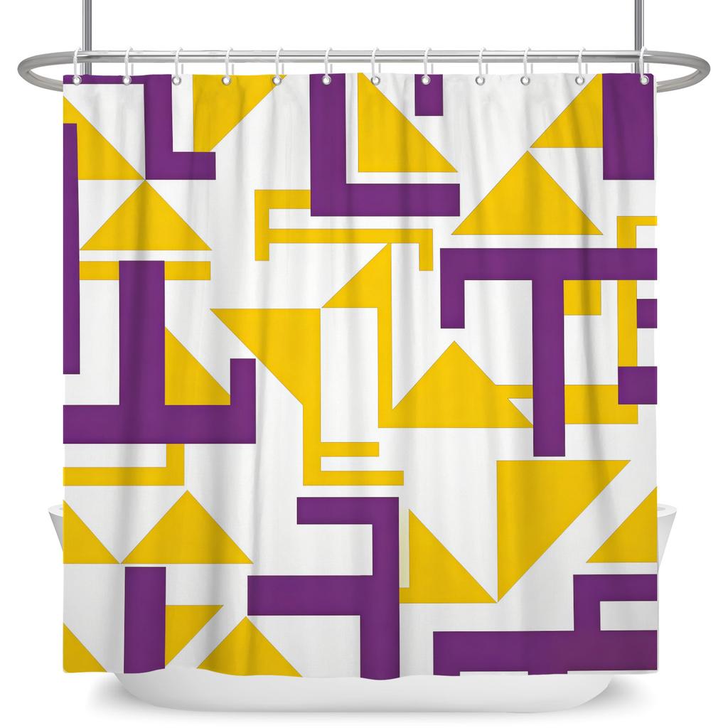 3d Bathroom Curtains Colorful Geometry Shower Curtains Waterproof Polyester Fabric With Hooks Home Decor Washable Bath Curtain