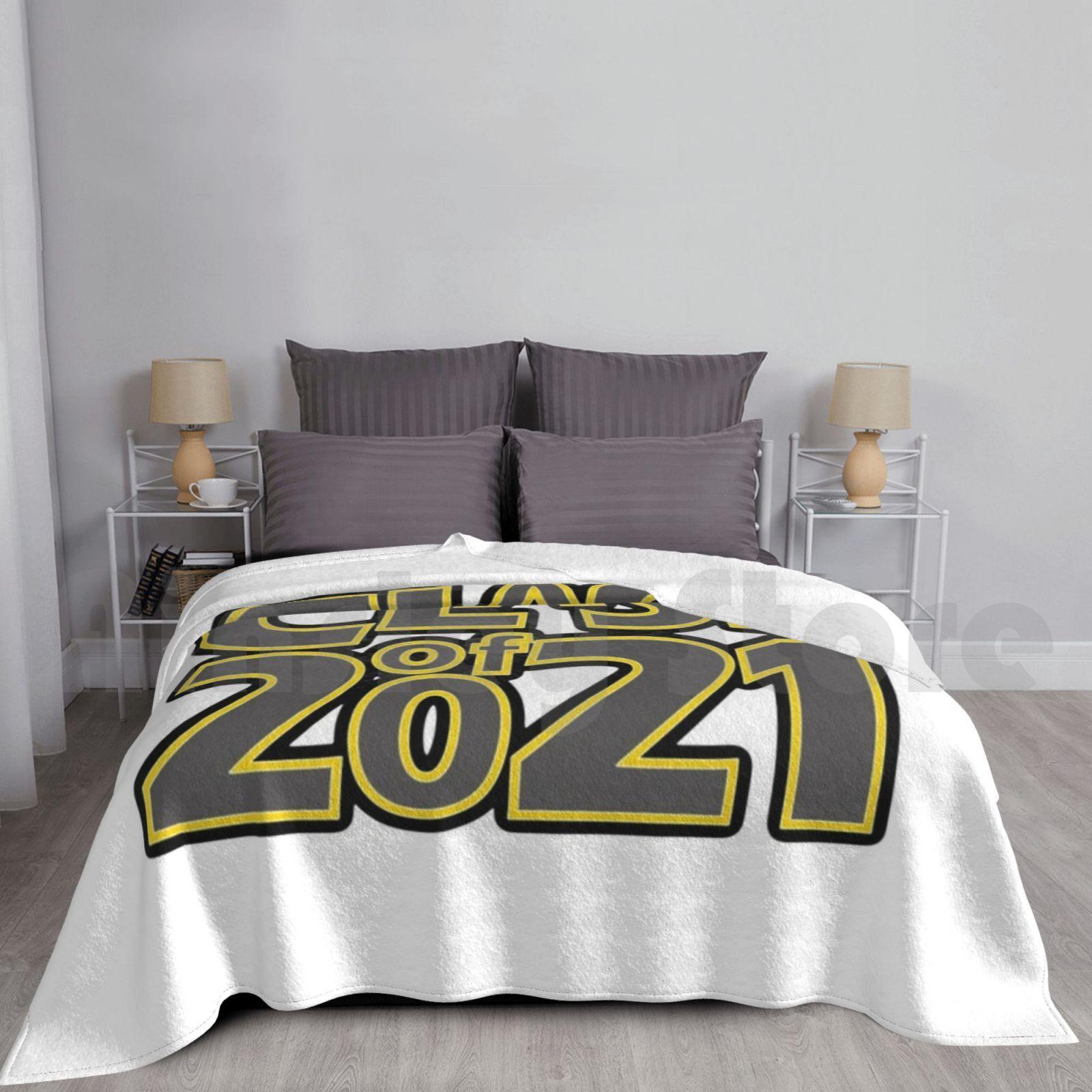 Grad Class Of Grey With A Golden Border Blanket Fashion Custom Vegas Las Vegas Team Team Colors Sports Size: 75*100cm, Weight: 230 GSM