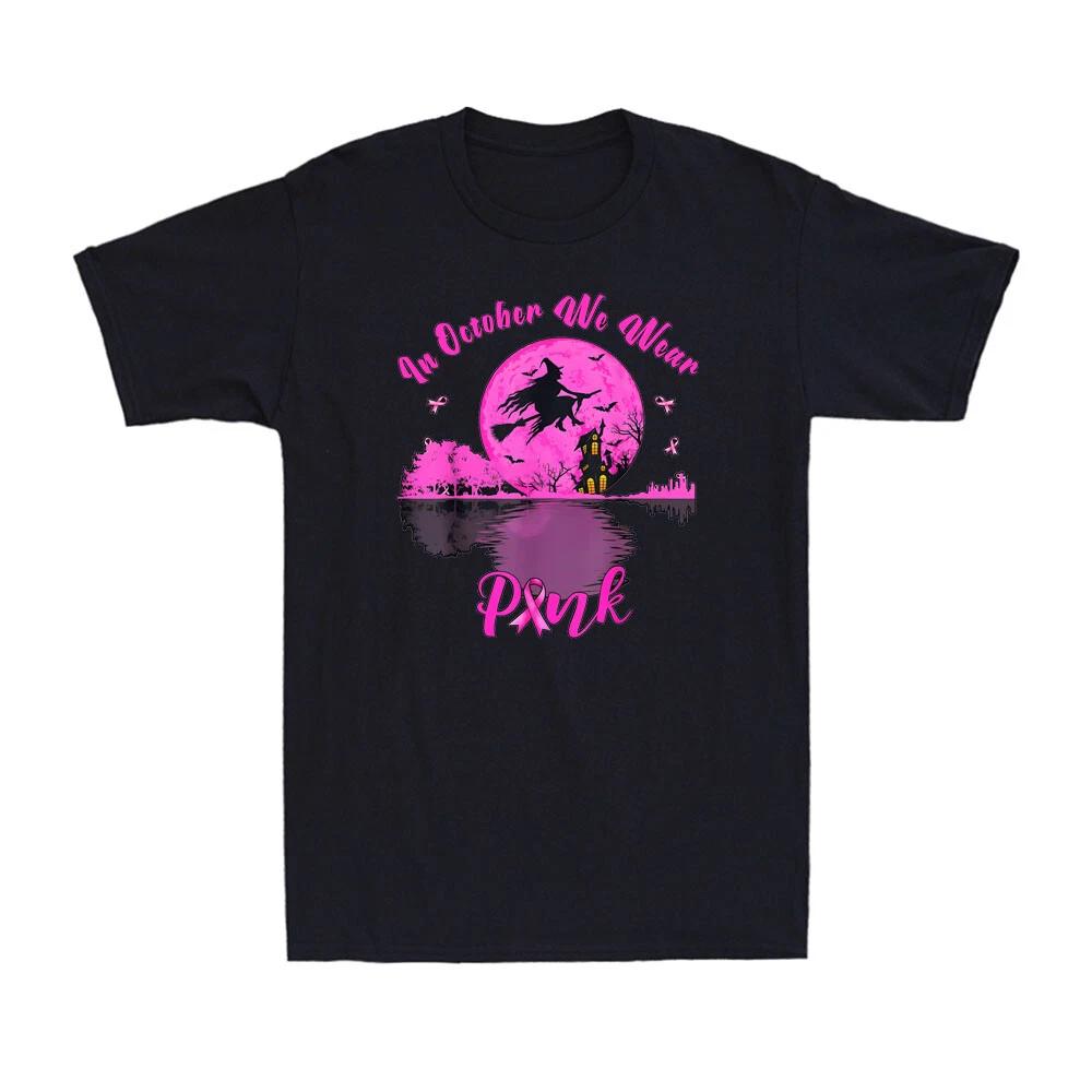 In October We Wear Pink Halloween Breast Cancer Awareness Gift Unisex T-Shirt S