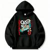 Anime One Piece Gear 5 Luffy Print Hoodie, Loose Fit Pullover Sweatshirt, Trendy Hooded Top for Daily Wear & Manga Enthusiasts