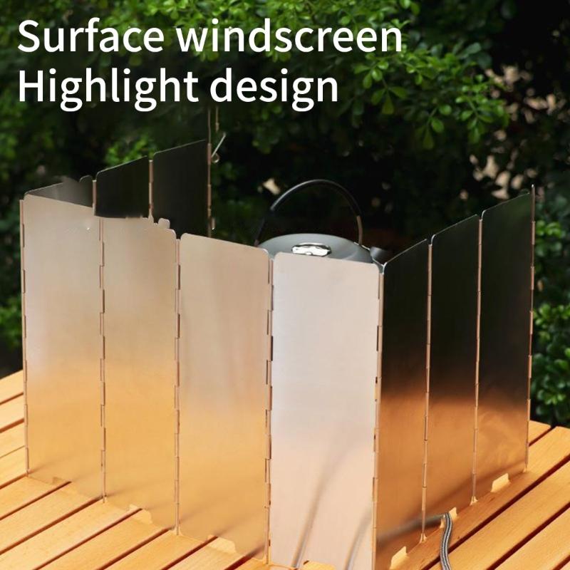 Folded Windproofed Guard Compacts Outdoor Reliability Stove Windshield for Hiking and Picnics