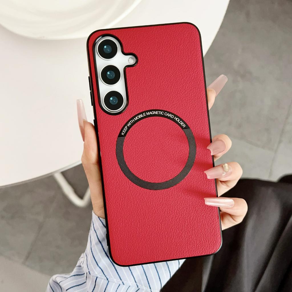 For Samsung Galaxy A16 5G/4G Case Compatible with MagSafe Anti-Drop PU Leather+TPU Cover