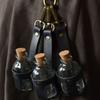 Halloween Witch Corked Potion Bottle with Leather Holder Wizard Potions Glass Holder Potions Bottle with Cork Stoppers