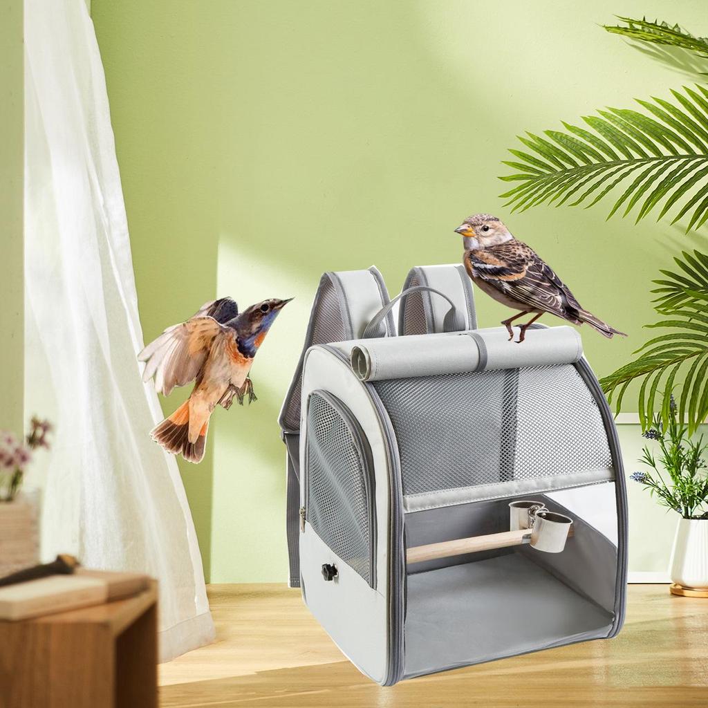 Mochila Transportadora de Pássaros Respirável Portátil para Animais de Estimação Pequenos e Papagaios