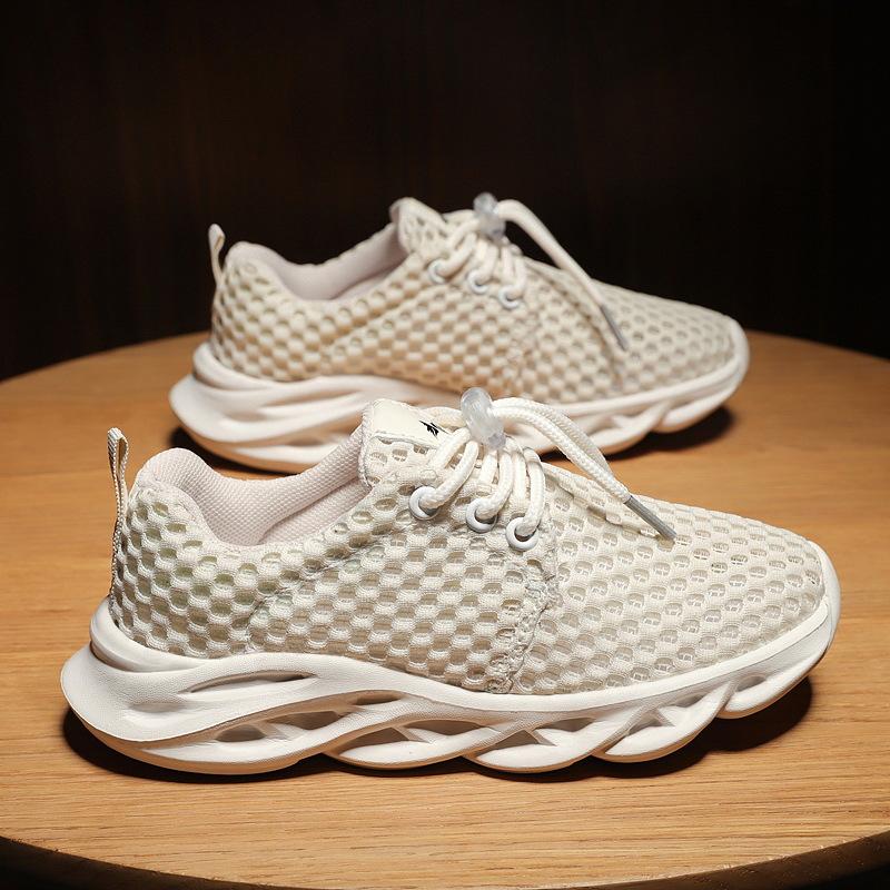 

Мальчики сетчатые туфли 2025 сетчатые дышащие туфли детские одинарные сетчатые полые детские спортивные туфли для средних и больших детей девочки средние и маленькие дети 38 бежевый