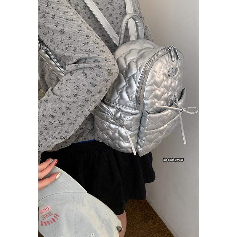 Korean Version of Casual Embroidery Thread Backpack Women's 2025 New Solid Color Fashion Handbag Casual Backpack One Piece Hair