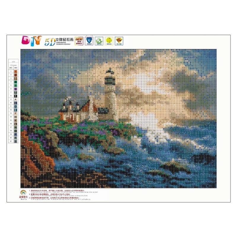 DIY Sea Pattern Diamond Painting Full Round Drill Embroidery Drawing Decor