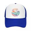 Pastel Coastal Sunset Wave Emblem Mesh Baseball Cap Casual Hat Outdoor  For Womens Unisex FeUnisex